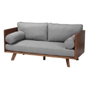 Baxton Studio Uriel Mid-Century Modern Grey Boucle Fabric Sofa
